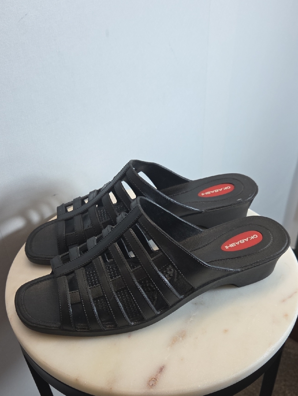 Okabashi Black Women's Slip-On Strappy Clog Mules Size L (9-10)